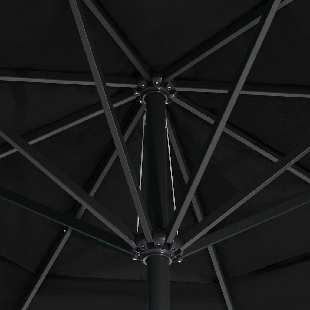 Vidaxl Sombrilla De Jardín Con Palo De Aluminio Negra 600 Cm_4