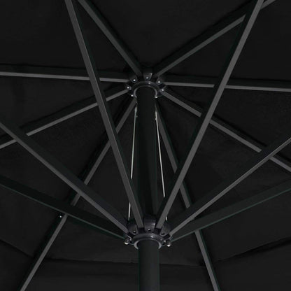 Vidaxl Sombrilla De Jardín Con Palo De Aluminio Negra 600 Cm_4