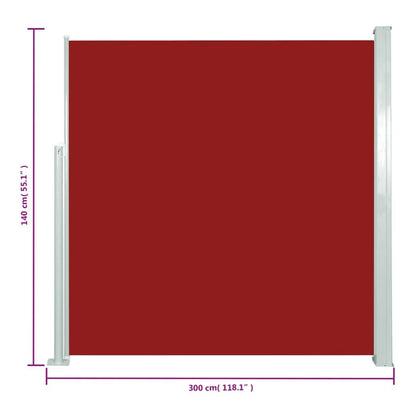 Vidaxl Toldo Lateral Retráctil De Jardín Rojo 140x300 Cm_2