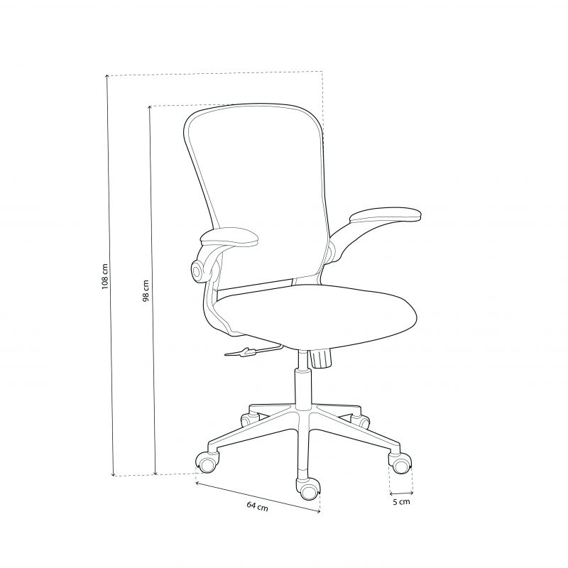 Silla De Oficina Lexi Metal, Tejido, 64 X 98/108 X 66_5