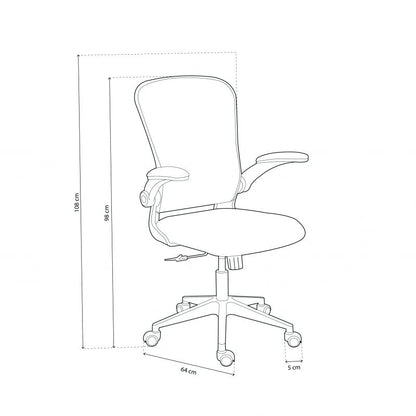 Silla De Oficina Lexi Metal, Tejido, 64 X 98/108 X 66_5