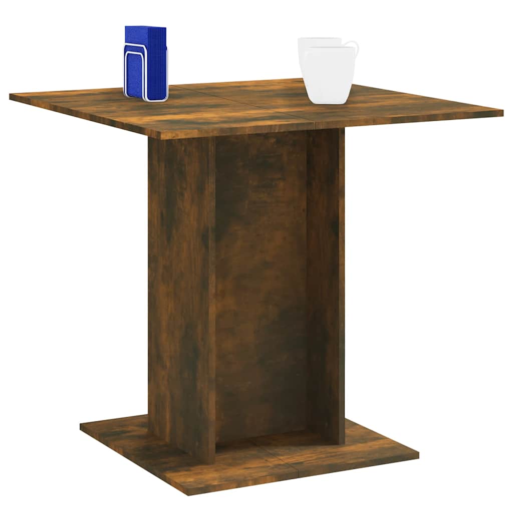 Mesa De Comedor Madera Contrachapada Roble Ahumado 80x80x75 Cm_1