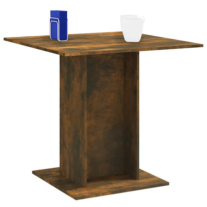 Mesa De Comedor Madera Contrachapada Roble Ahumado 80x80x75 Cm_1