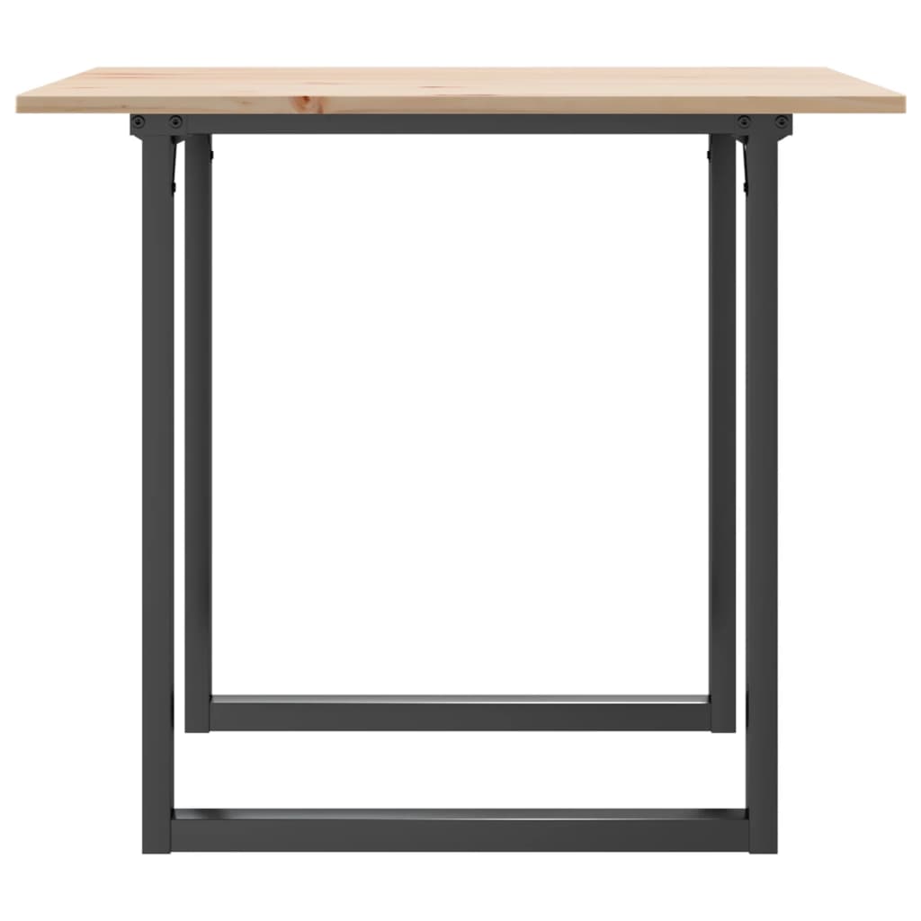 Mesa De Comedor Marco O Madera Maciza Pino Y Acero 90x90x75 Cm_3