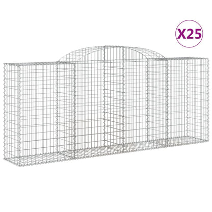 Cestas Gaviones 25 Uds Forma De Arco Hierro 300x50x120/140 Cm_0