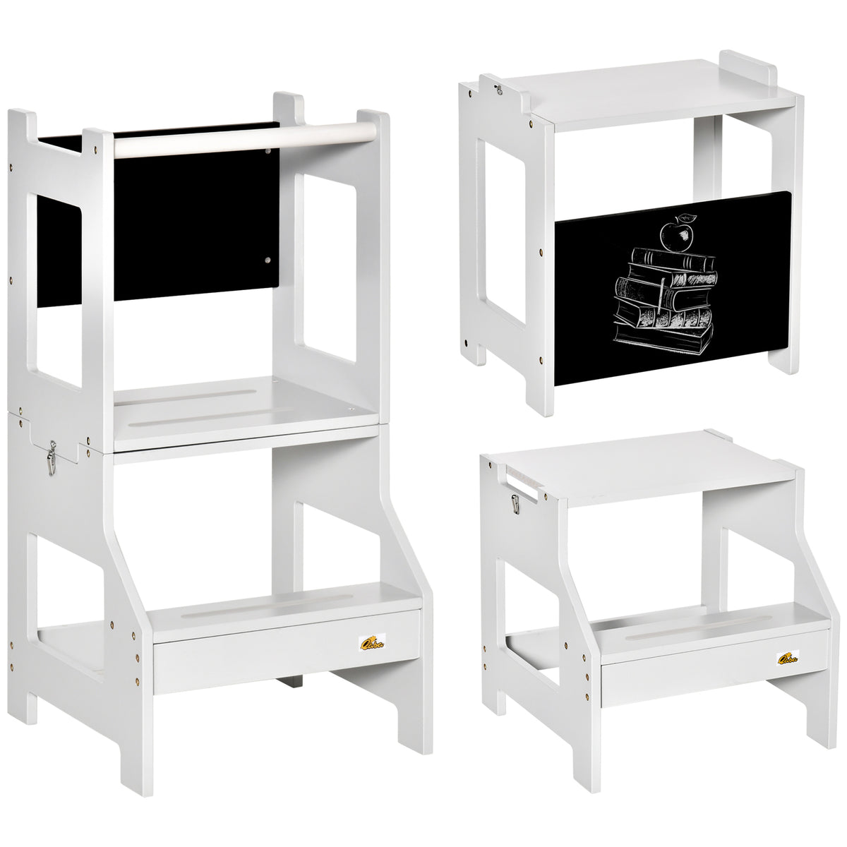 Torre De Aprendizaje Homcom Mdf Gris 42x44x86 Cm_0