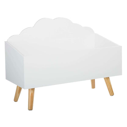 Wellhome Baúl Infantil Nube Blanco, Ideal Para Juguetes, 58x28x45,5cm