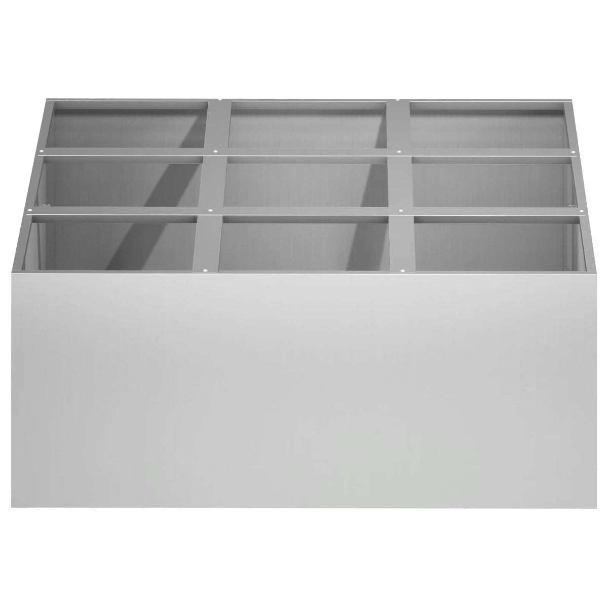Macetero De Jardín Plateado 100 X 100 X 30 Cm Acero Galvanizado_2