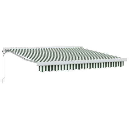 Toldo Retráctil Verde Y Blanco 350 X 250 X 165 Cm Tela Y Metal_0