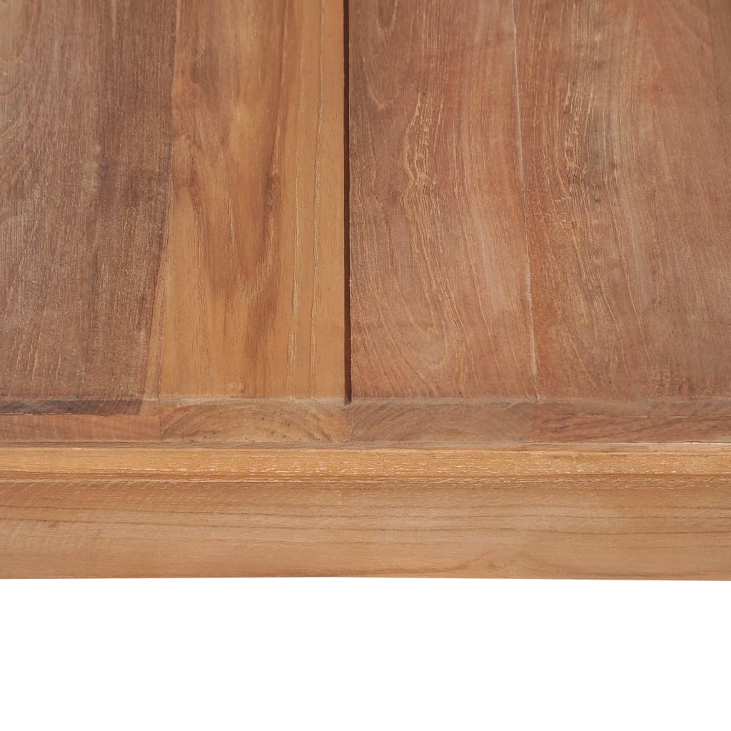 Mesa De Centro Madera Teca Maciza Acabado Natural 60x60x40 Cm_4