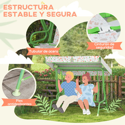 Aiyaplay Columpio De Jardín Exterior Para Niños De +3 Años 112x75x120 Cm Verde_3