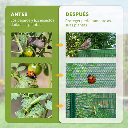 Outsunny Jaula De Cultivo Con Puerta Enrollable Y Marco De Acero 120x120x180 Cm_3