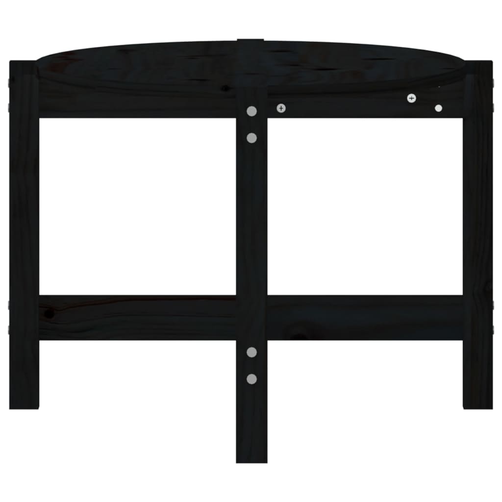 Mesa De Centro De Madera Maciza De Pino Negro 118x63x45 Cm_4