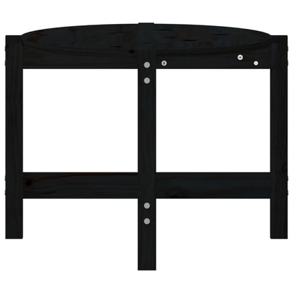 Mesa De Centro De Madera Maciza De Pino Negro 118x63x45 Cm_4
