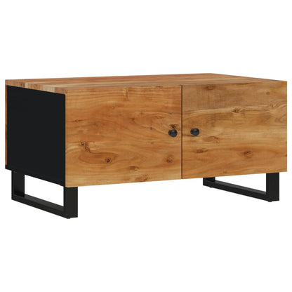 Mesa De Centro Madera Maciza Acacia Y Contrachapada 80x50x40 Cm_0