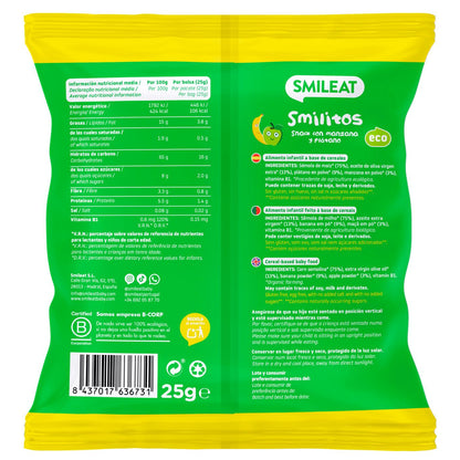 Smilitos de Manzana y Plátano Smileat  25g