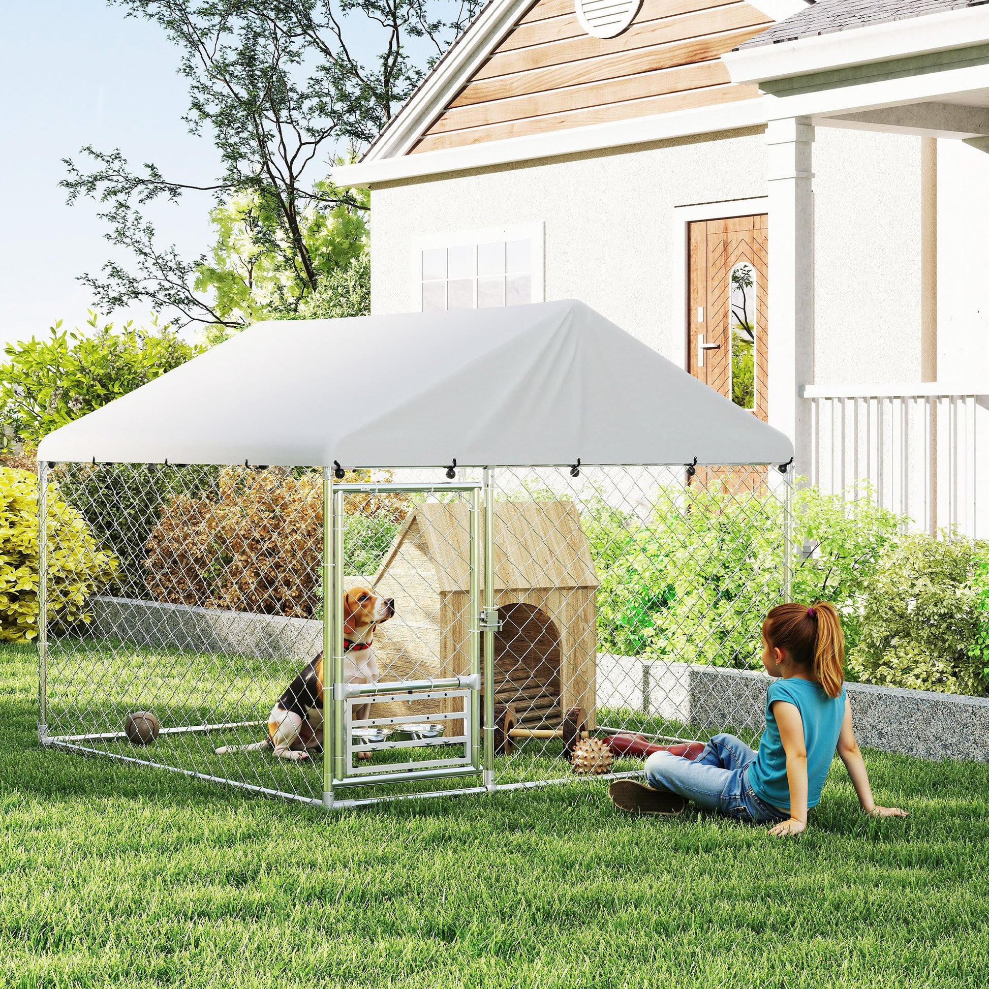 Pawhut Perrera De Exterior Con Techo 2x2x1_1