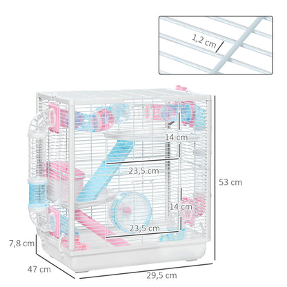 Pawhut Jaula Para Hámster Con Tubos De Túnel 47x29,5x53 Cm Casa Para Hámster_2
