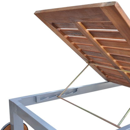 Tumbona Con Cojín Madera Maciza De Acacia Y Acero Galvanizado_4