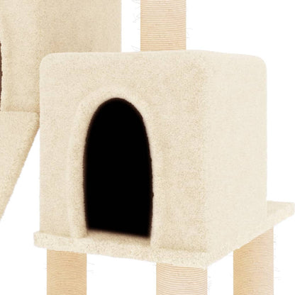 Rascador Para Gatos Con Postes De Sisal Color Crema 82 Cm_5