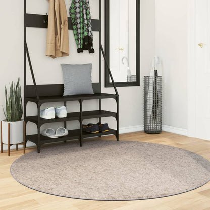 Alfombra Peluda De Pelo Largo Moderna Pamplona Beige Ø 160 Cm / Vetonek_3