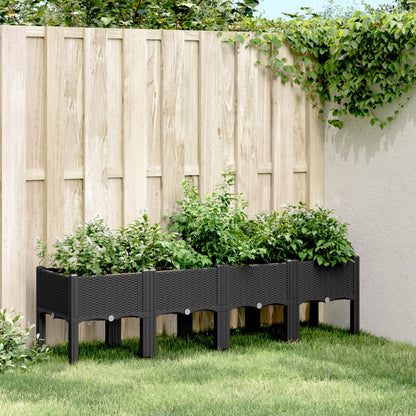 Jardinera Con Patas Pp Negro 160x40x42 Cm_1
