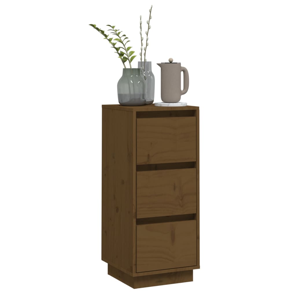 Aparador De Madera Maciza De Pino Marrón Miel 32x34x75 Cm / Vetonek_2