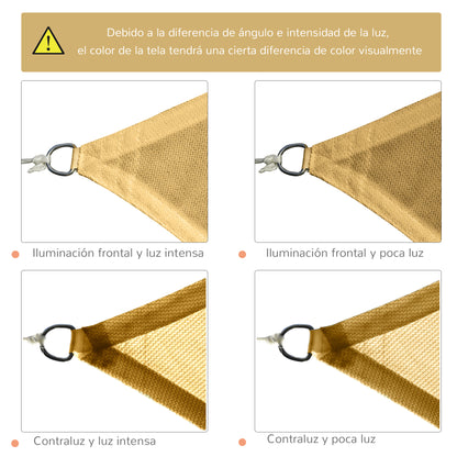 Outsunny Toldo De Vela Sombrilla Parasol Rectángulo Tejido De Poliester 185 G/m²_5