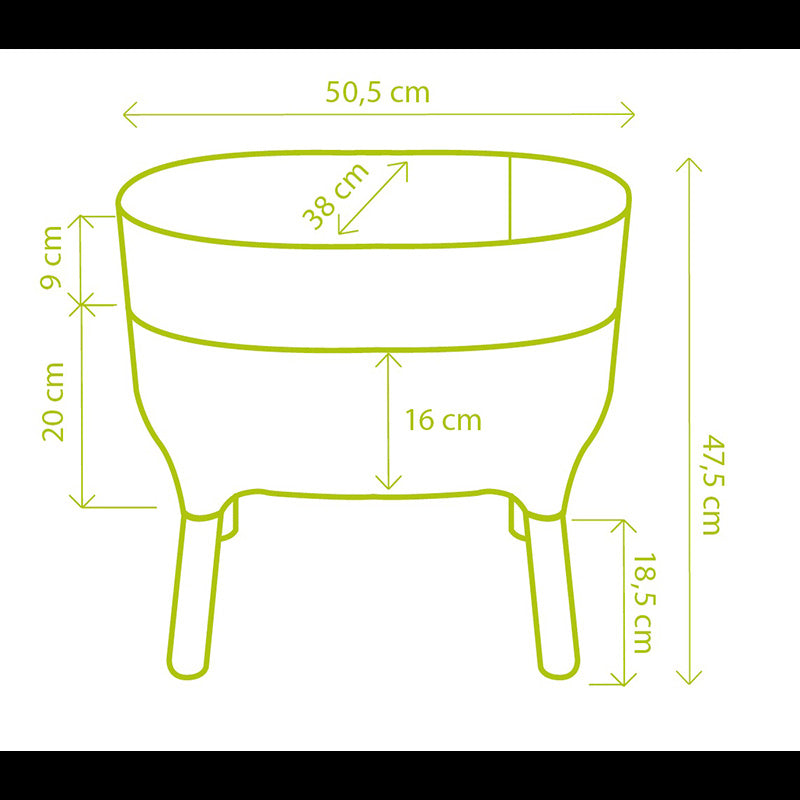 Jardinera Elevada Urbalive Low Verde Claro Marrón.