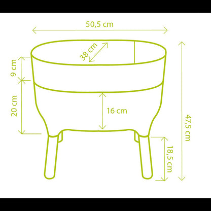 Jardinera Elevada Urbalive Low Verde Claro Marrón._3