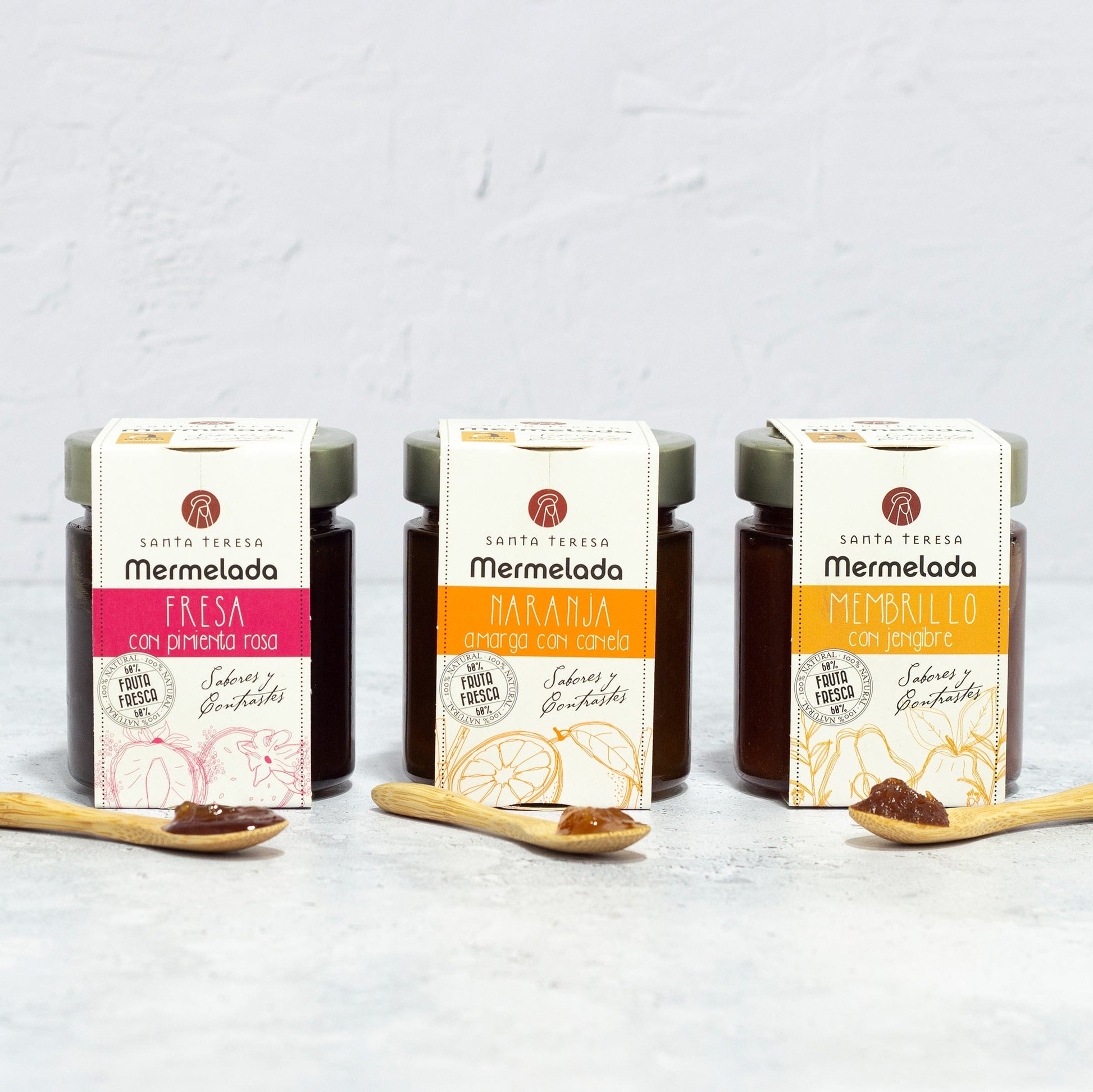 Pack De Mermeladas Exóticas: Membrillo, Naranja Y Fresa 720 G