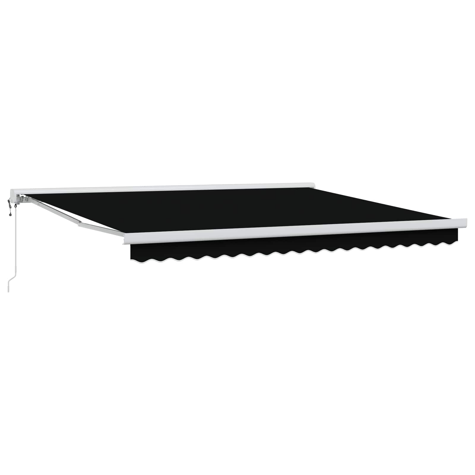 Toldo Retráctil Negro 400 X 300 Cm Tela Y Metal_1