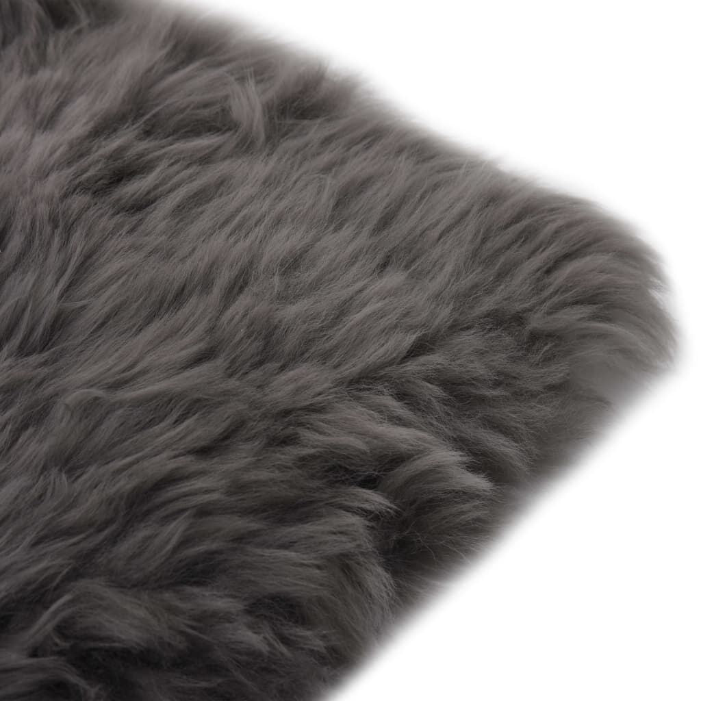 Vidaxl Cojines De Silla 2 Uds Piel De Oveja Real Gris Claro 40x40 Cm_2