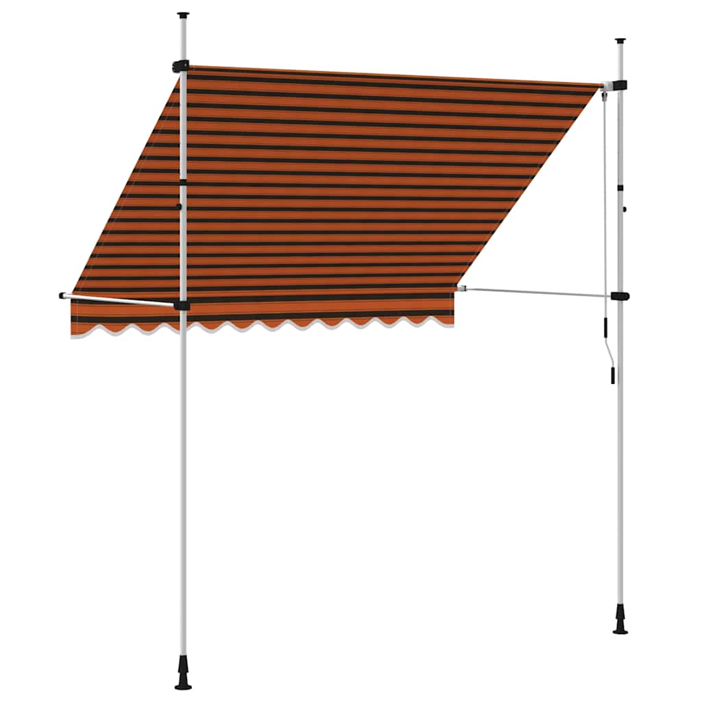 Toldo Manual Retráctil Naranja Y Marrón 250 Cm_3