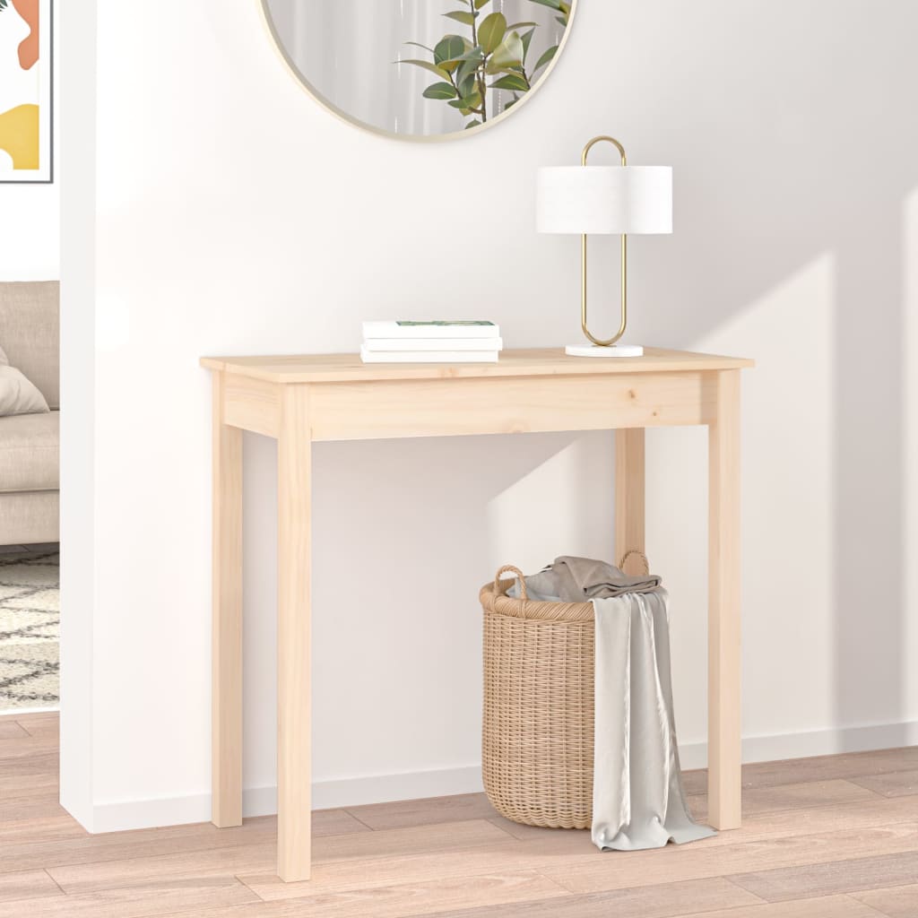 Mesa Consola Madera Maciza De Pino 80x40x75 Cm_1