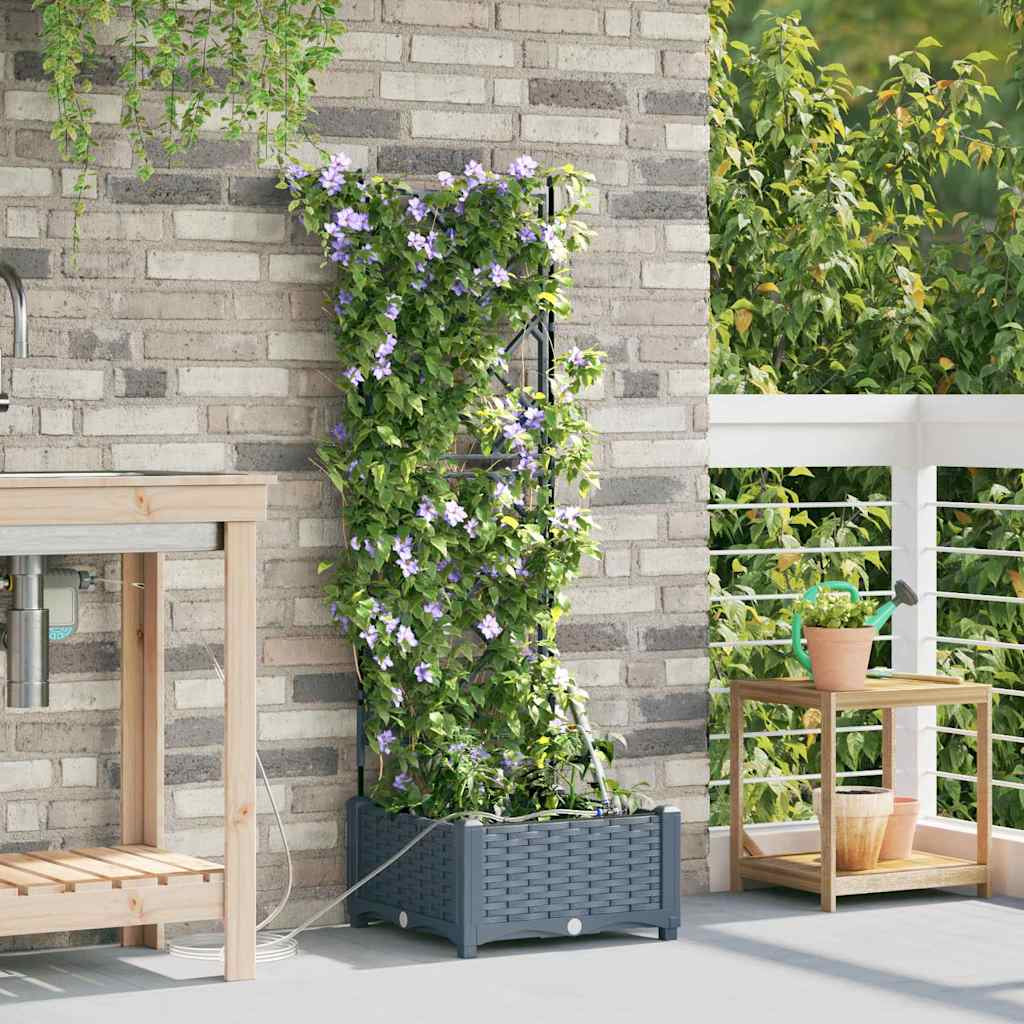 Vidaxl Jardineras Gris Claro 40 X 40 X 126 Cm Acero_1