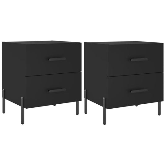 Mesitas De Noche 2 Uds Madera Ingeniería Negro 40x35x47,5 Cm_0
