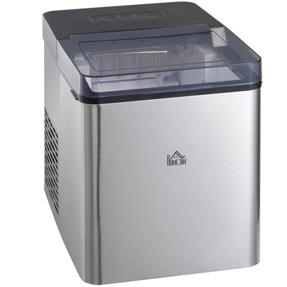 Homcom Máquina De Hielo 15 Kg/24h 9 Cubitos De Hielo En 6-12 Minutos Negro_0
