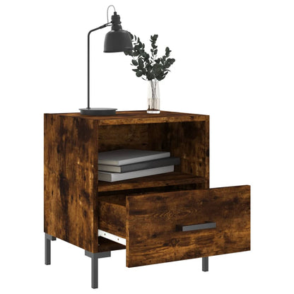 Mesita Noche 2 Uds Madera Ingeniería Roble Ahumado 40x35x47,5cm_1