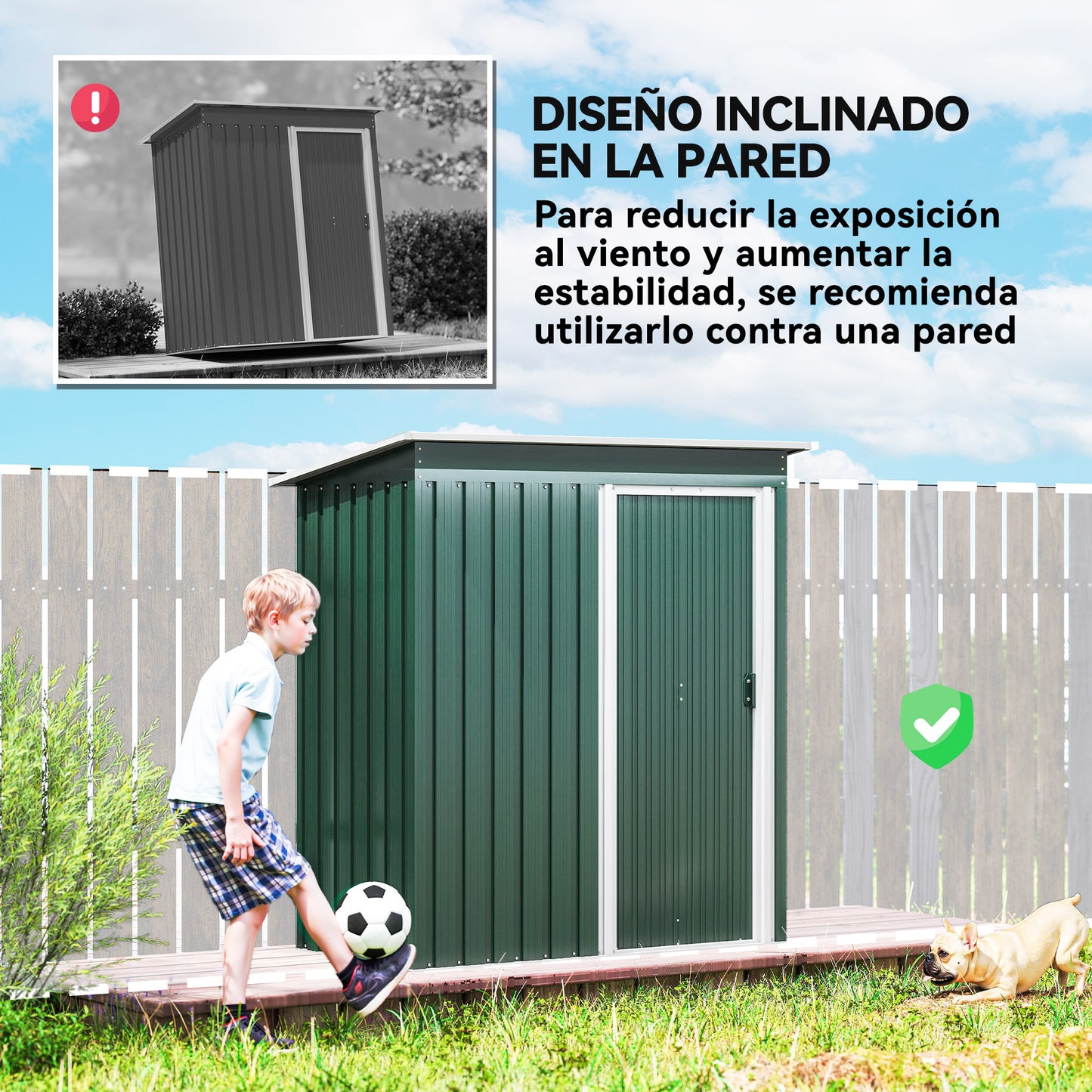 Outsunny Caseta De Jardín Exterior 1,16 M² 163x89x182 Cm Con Puerta Corredera_5