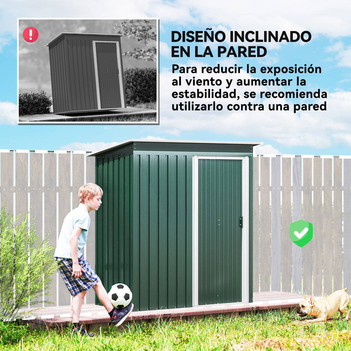 Outsunny Caseta De Jardín Exterior 1,16 M² 163x89x182 Cm Con Puerta Corredera_5