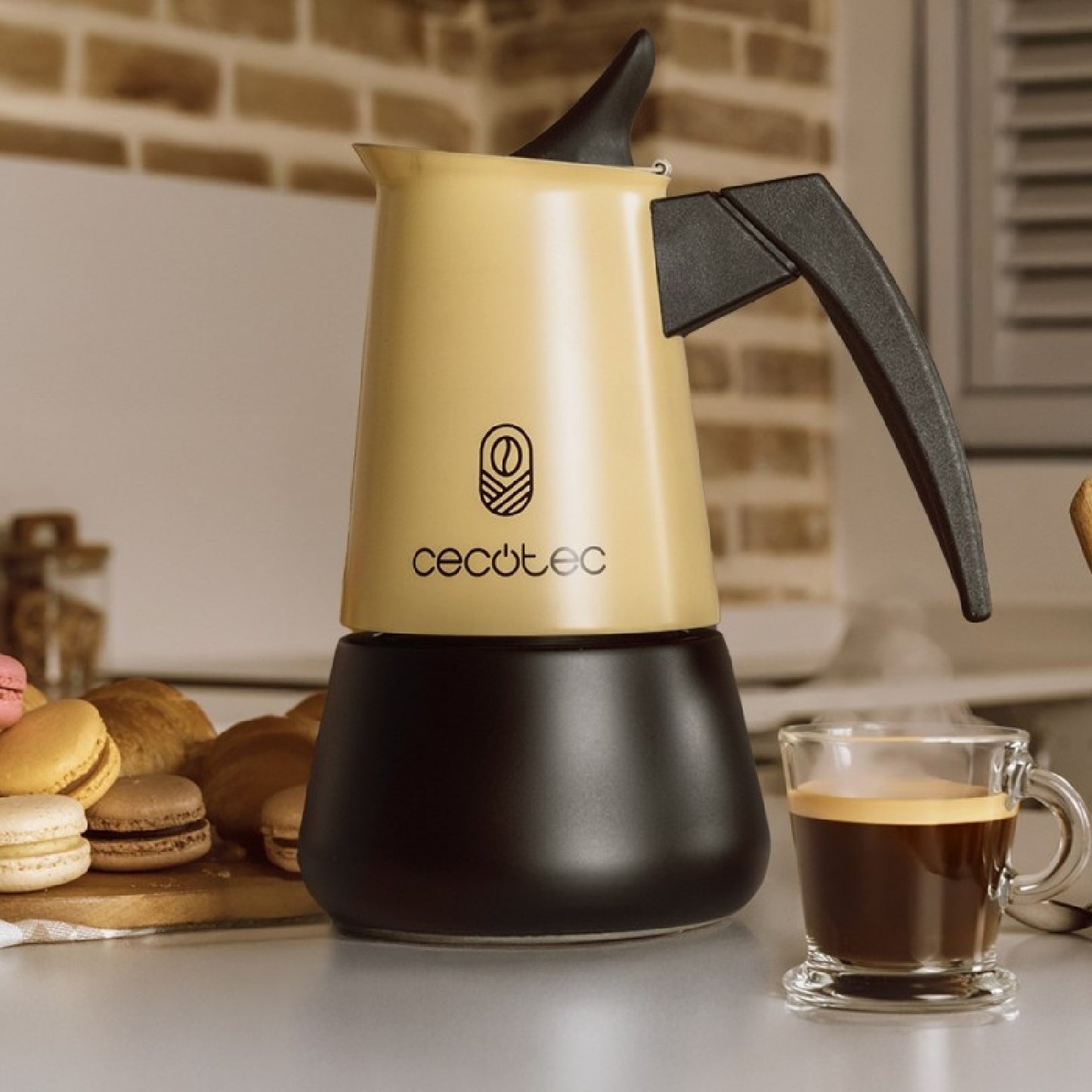 Cecotec Cafetera Italiana Piccolina 900 Beige. 450ml, 10 Tazas De Café, Acero Inoxidable, Apta Todas Superficies, Filtro_2