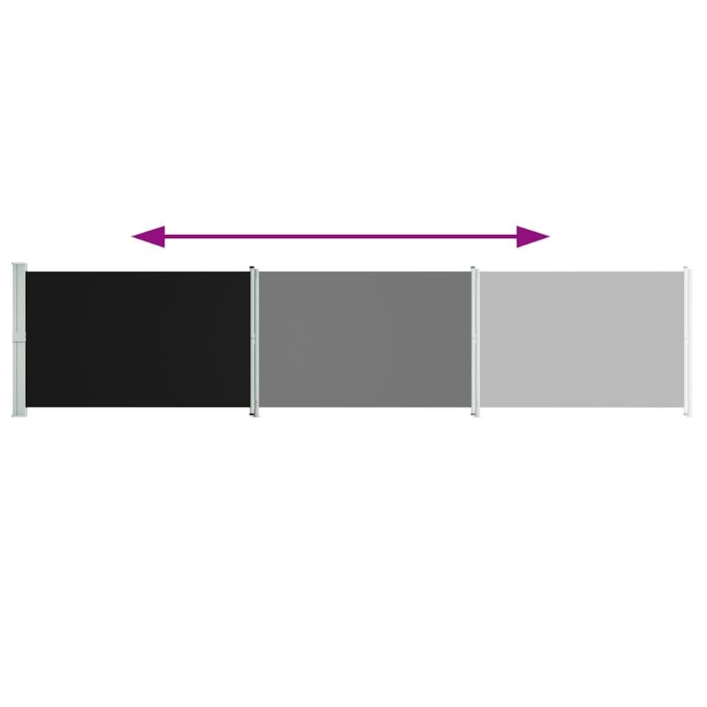 Vidaxl Toldo Lateral Retráctil Para Patio Negro 140x600 Cm_3
