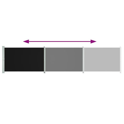 Vidaxl Toldo Lateral Retráctil Para Patio Negro 140x600 Cm_3