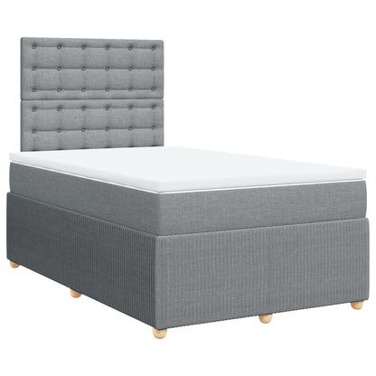 Cama Box Spring Con Colchón Tela Gris Claro 120x190 Cm / Vetonek_0