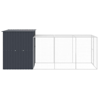 Vidaxl Gallinero Con Corral Acero Galvanizado Gris 165x455x181 Cm_3