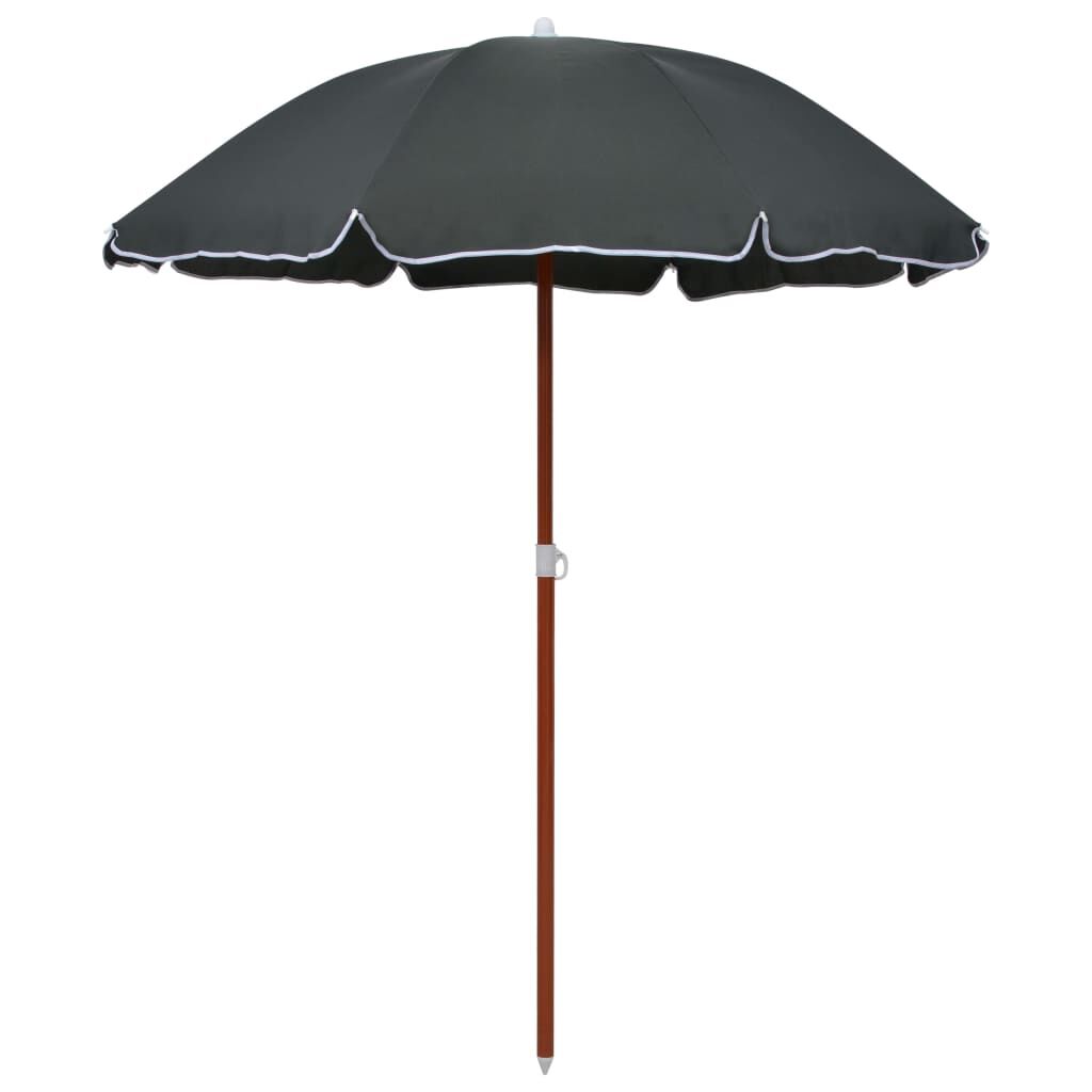 Vidaxl Sombrilla Con Palo De Acero Gris Antracita 180 Cm_0