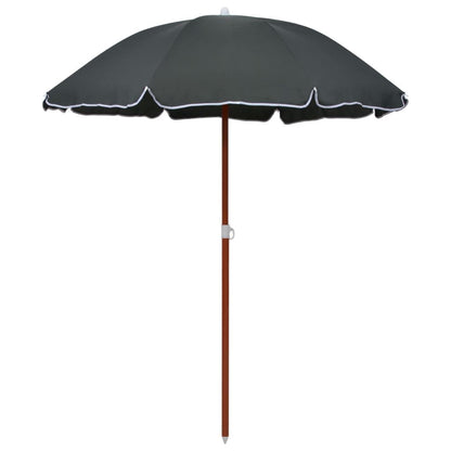 Vidaxl Sombrilla Con Palo De Acero Gris Antracita 180 Cm_0