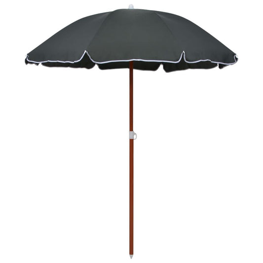Vidaxl Sombrilla Con Palo De Acero Gris Antracita 180 Cm_0
