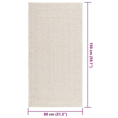 Vidaxl Alfombra Zizur Apariencia Yute Interior Exterior Crema 80x150cm_2
